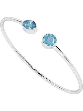 Adjustable Natural Gemstone Twister Bangle Bracelet for Women - Birthstone Gift